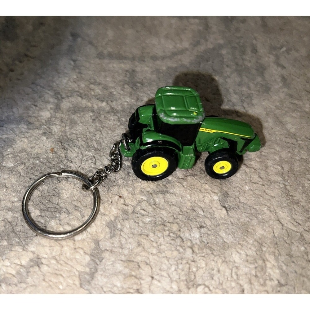 John Deere Ertl Mini Tractor Key Chain Miniature‎ Green Metal